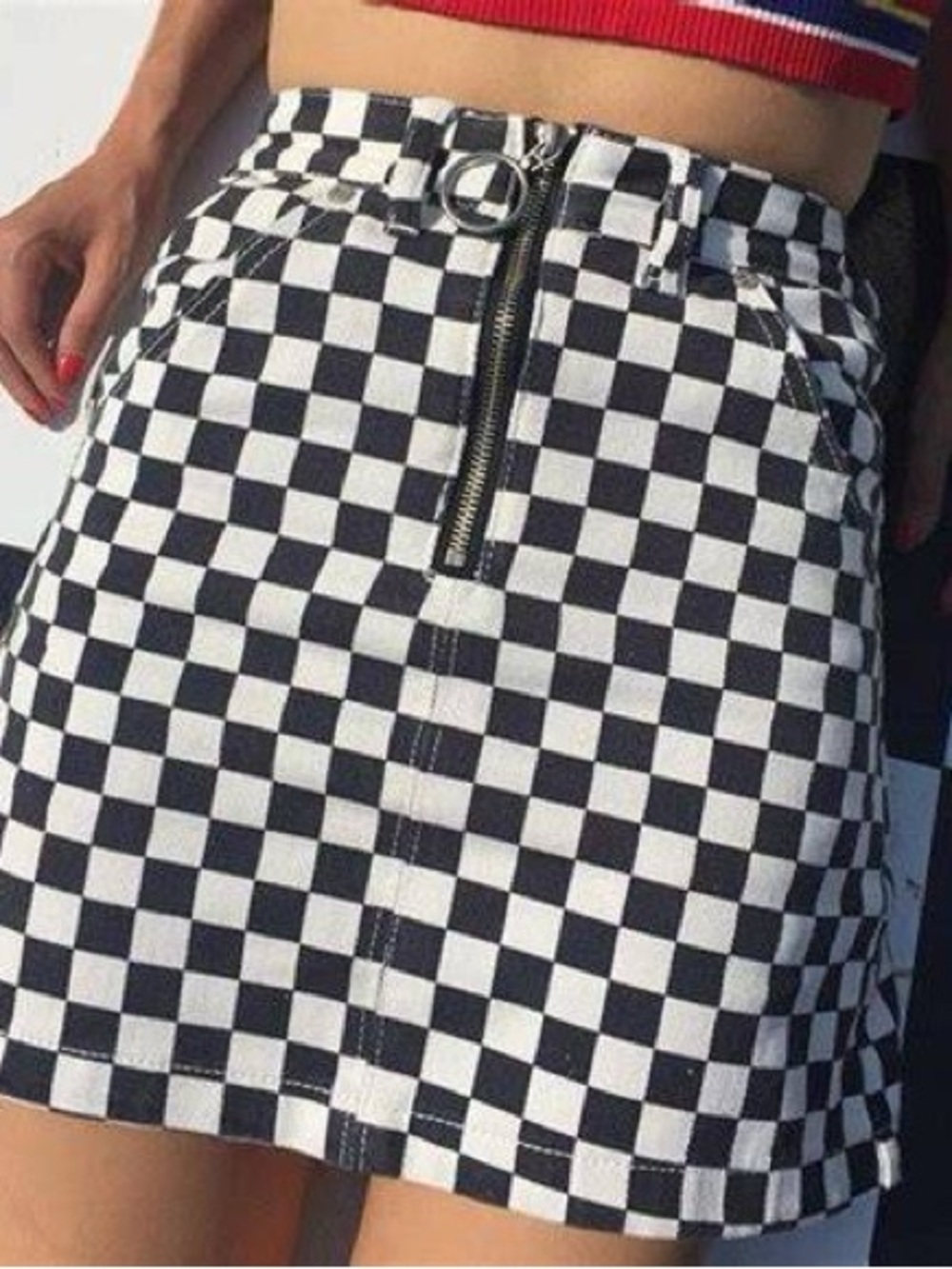 UNIF | Apex Checkered Mini Skirt